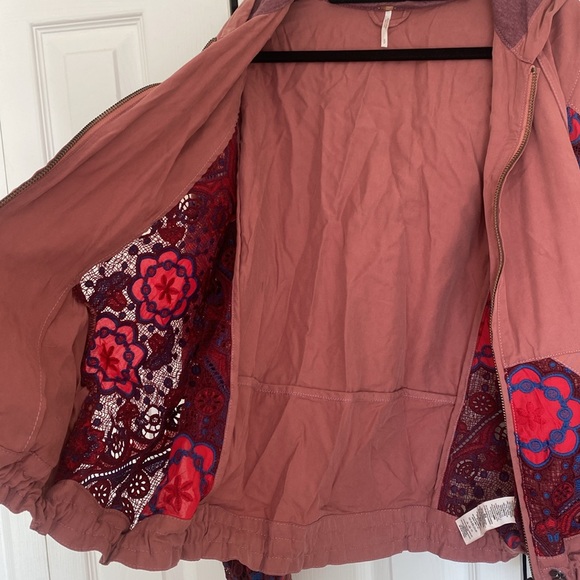 FREE PEOPLE MAGPIE OVERSIZE LACEY JACKET IN ROSE SIZE SMALL - Picture 8 of 14